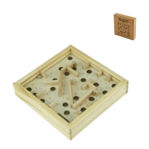 Wooden Maze Board Game with Metal Ball – Eco-Friendly Labyrinth Puzzle Toy for Kids & Adults | Custom Corporate Gift UAE