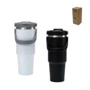 Stainless Steel Tumblers with Handle & Straw – 900ml