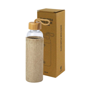 Glass Bottle with Sleeve – 500 ml | Customized Eco-Friendly Promotional Bottle UAE