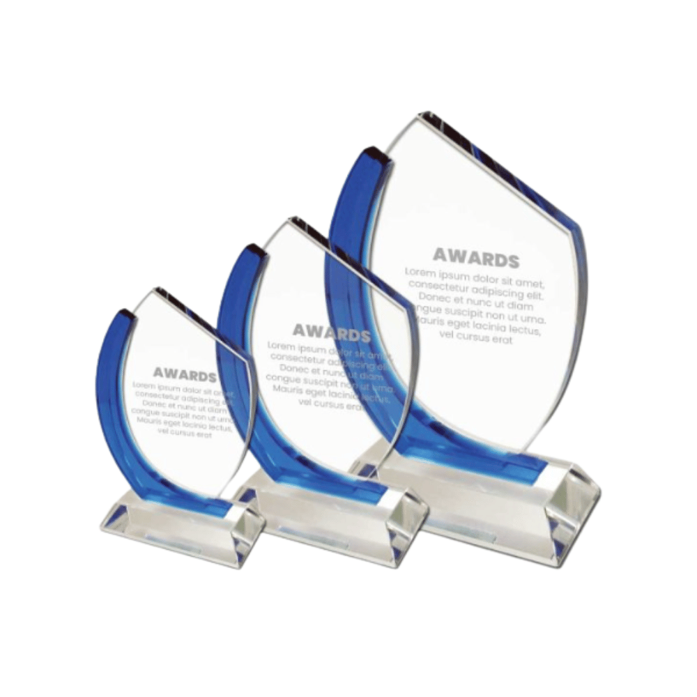Crystal Awards with Blue Design